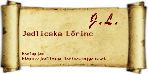 Jedlicska Lőrinc névjegykártya